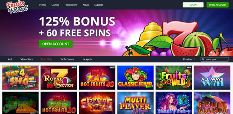 Fruits4Real Casino design
