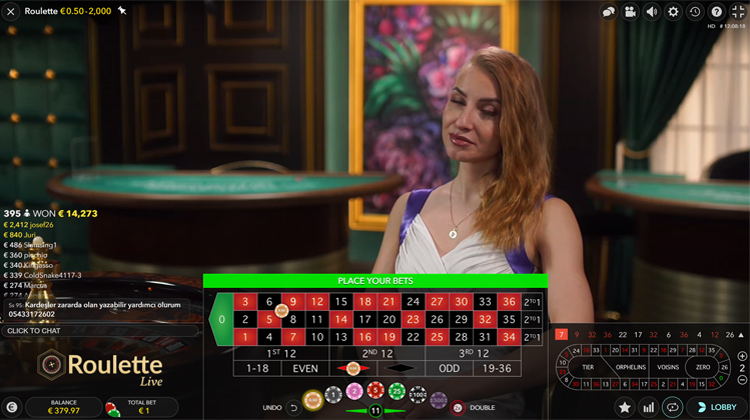 Live roulette inzetten