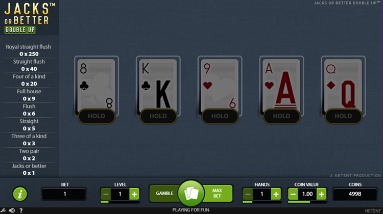 video poker extra kaarten